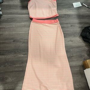 Striped Pink and White Skirt